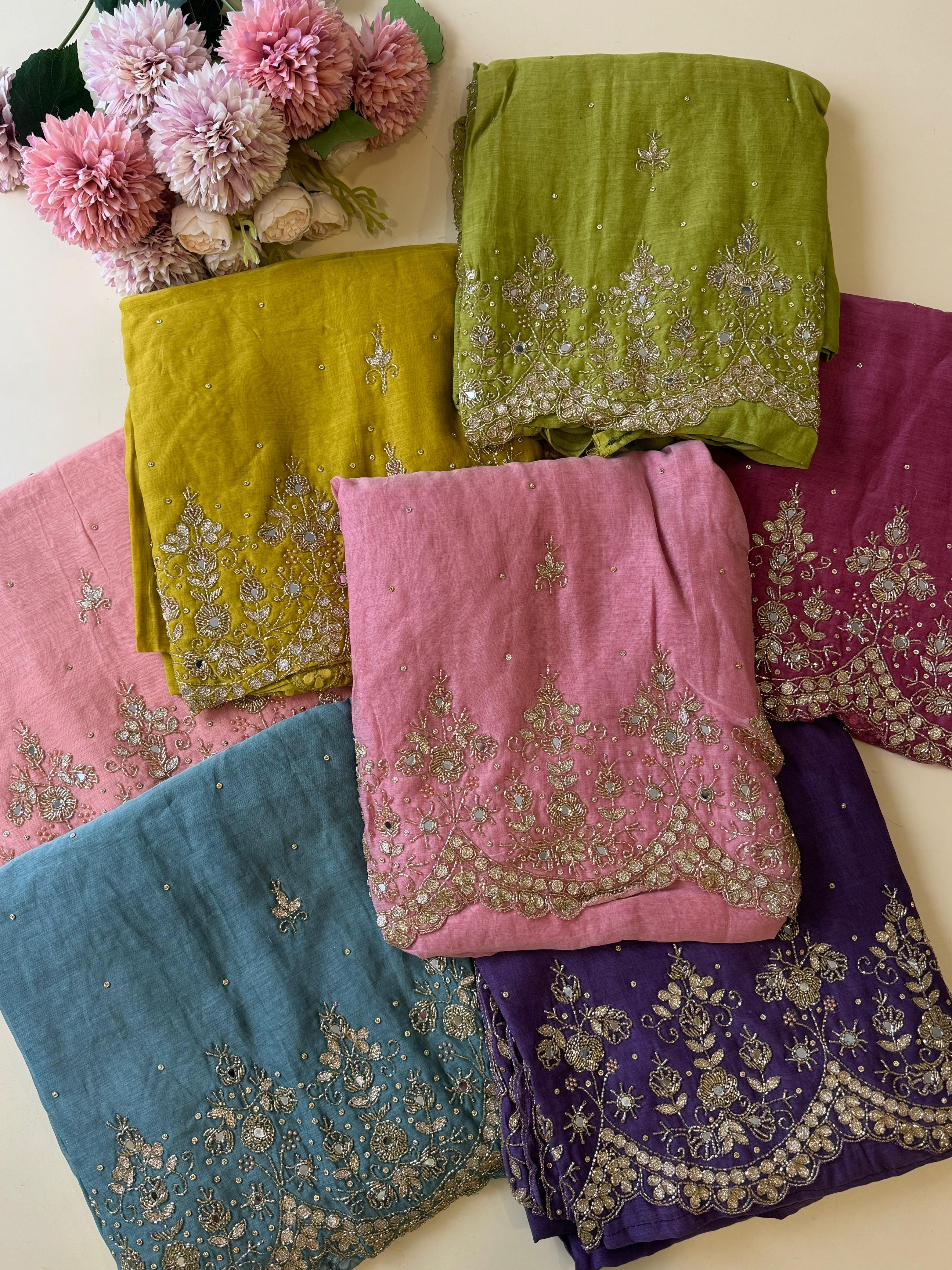 Pure Mulchandheri handworked Un-stitched suit-1628