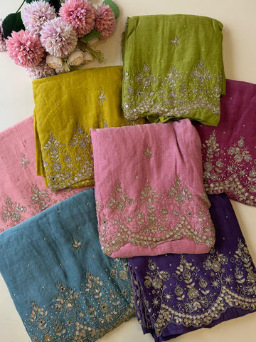 Pure Mulchandheri handworked Un-stitched suit-1628