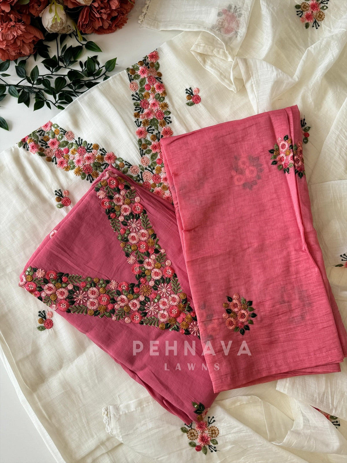 Embroidery Rich Dress Material 12708 - Pehnava Lawns