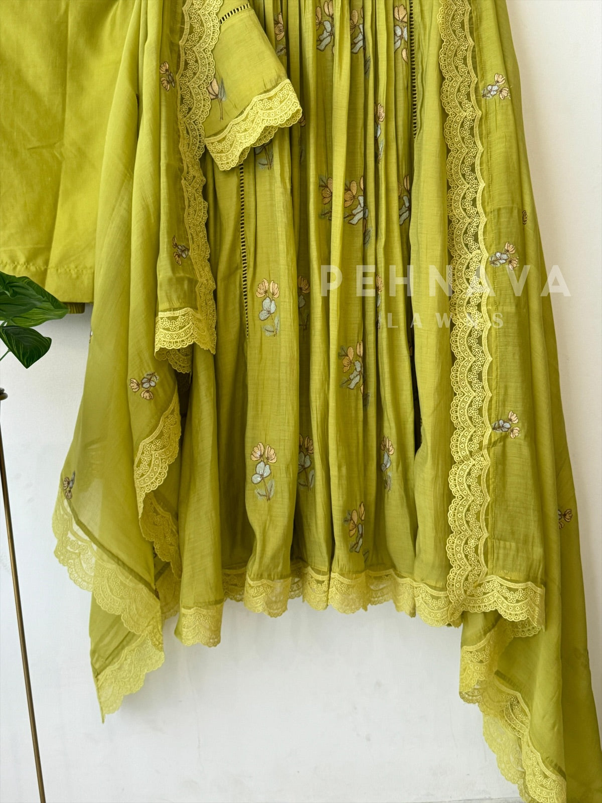 Soft Work Chanderi Set 12695