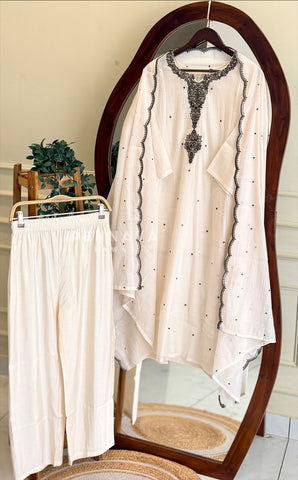 Embroidered Yoke Suit Set 13168