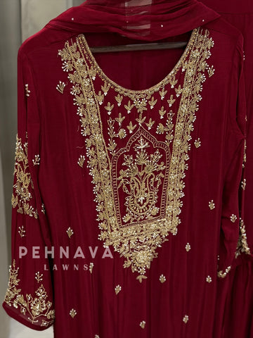 Premium hand worked sharara suit