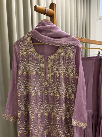 Premium Lavender Handworked  Sharara