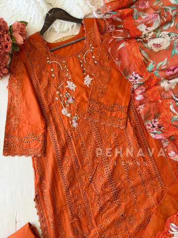Cotton Lace Detail Suit 1263 - Pehnava Lawns