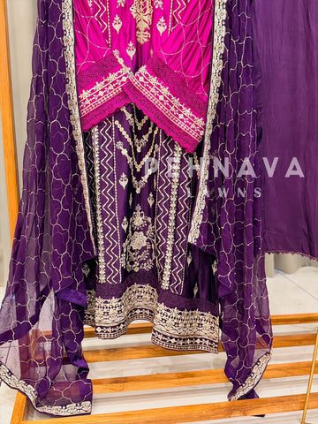 Imported Silk Embroidered Attire - Pehnava Lawns