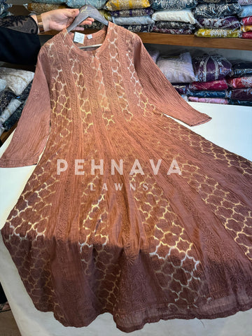 Authentic chikankari Anarkali-Kurta