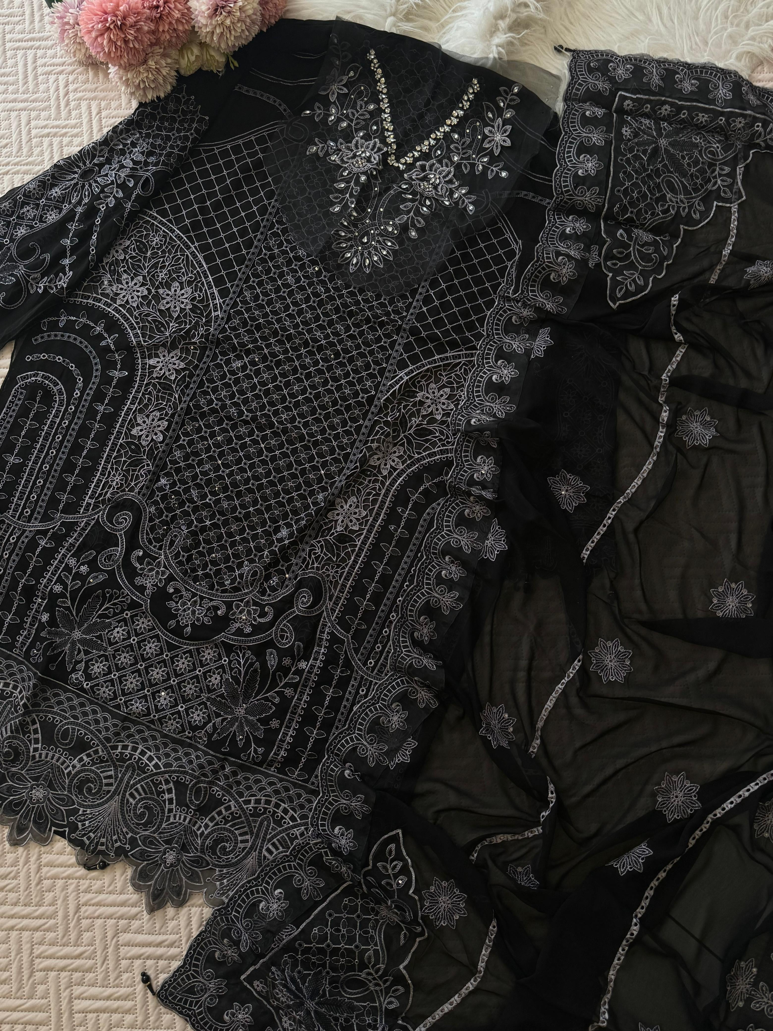 Semistitched Party wear Chiffon Suit-197