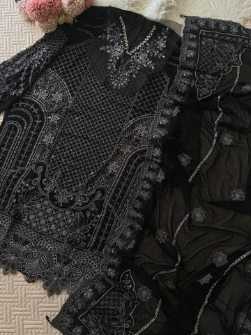 Semistitched Party wear Chiffon Suit-197