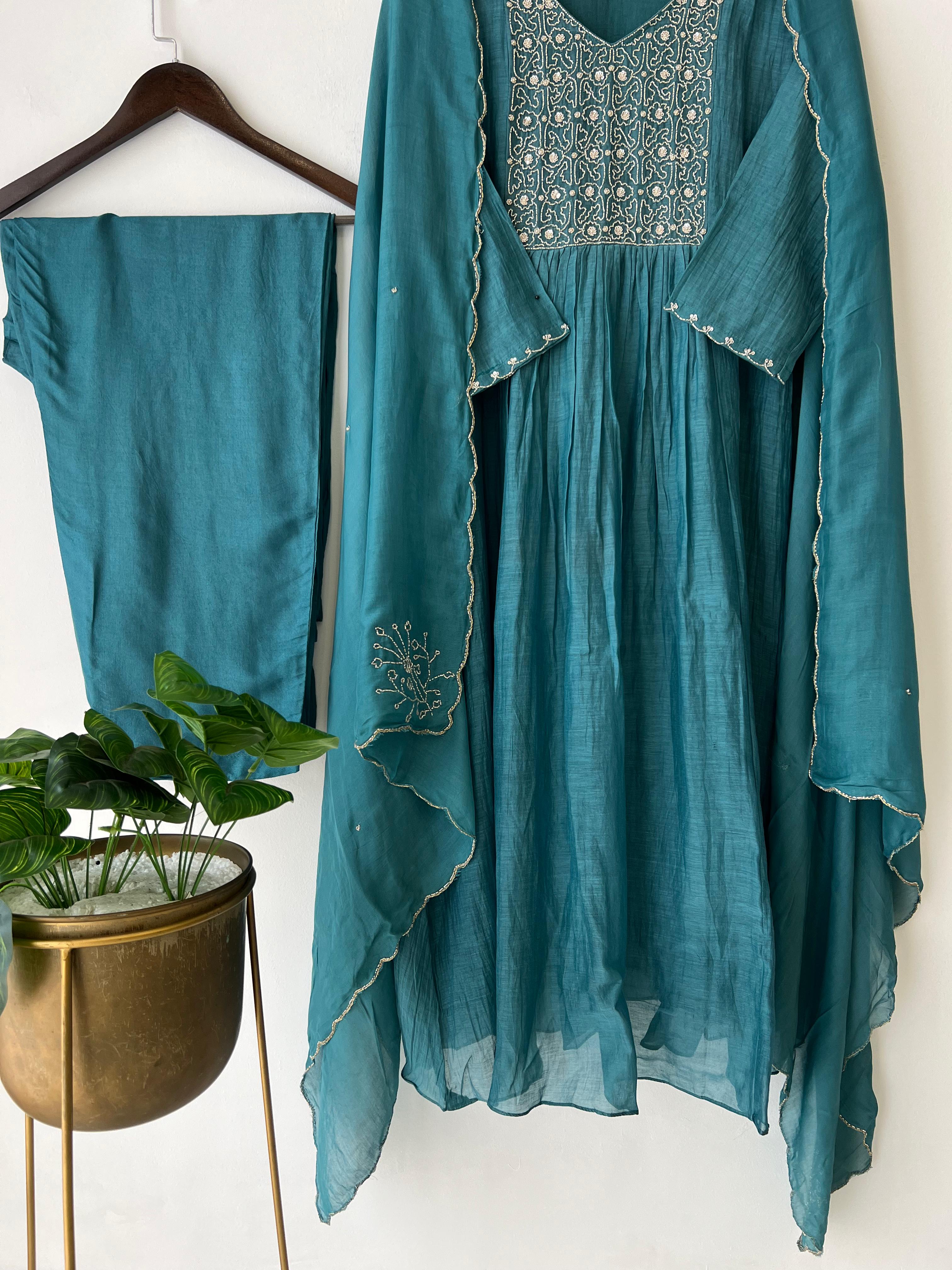 Handwork Chanderi Suit - Pehnava Lawns