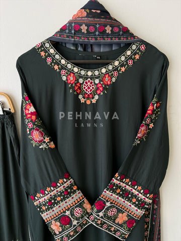 Floral Embroidered Suit- LRC 260 - Pehnava Lawns