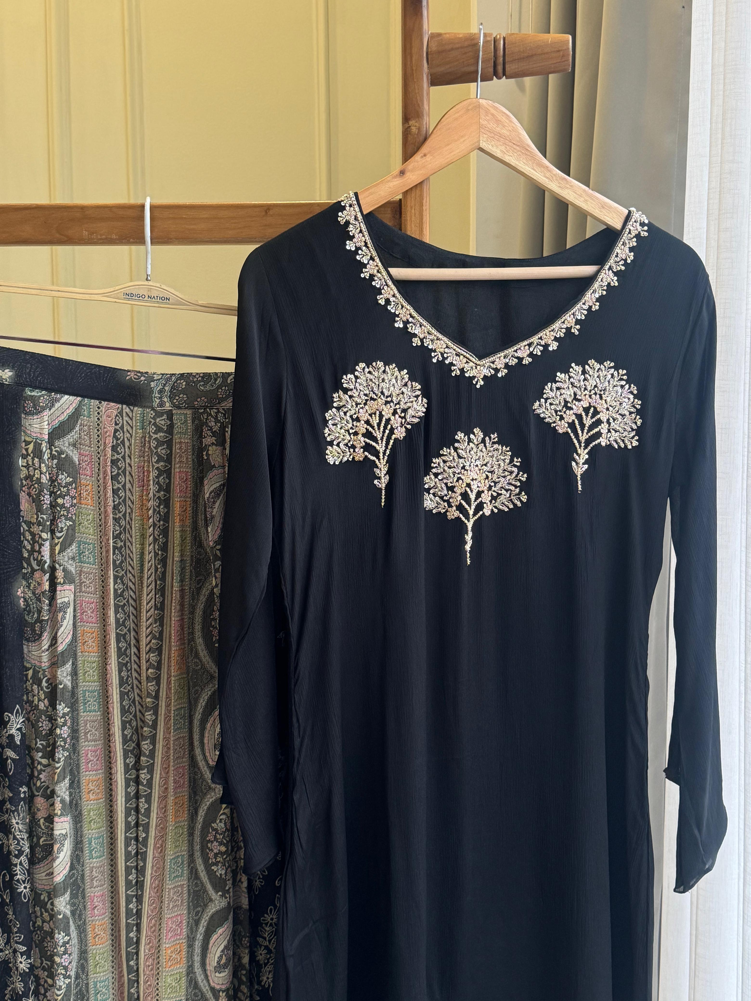 Handworked chiffon 2 peice suit-10171