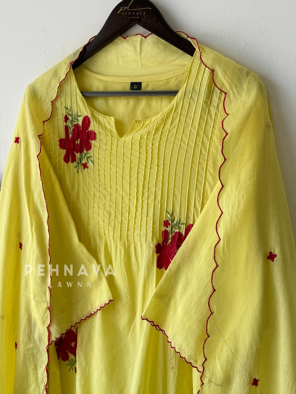 Cotton Floral Embroidered Suit-15441 - Pehnava Lawns
