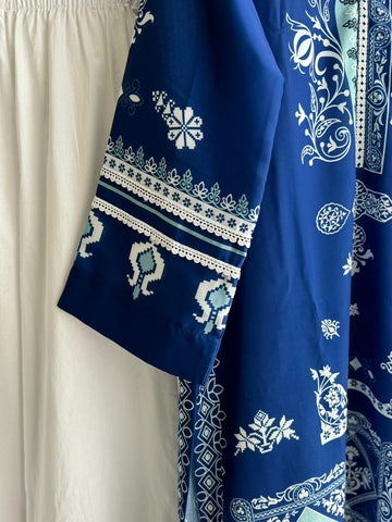 Premium Viscous Silk Blue Tunic Set