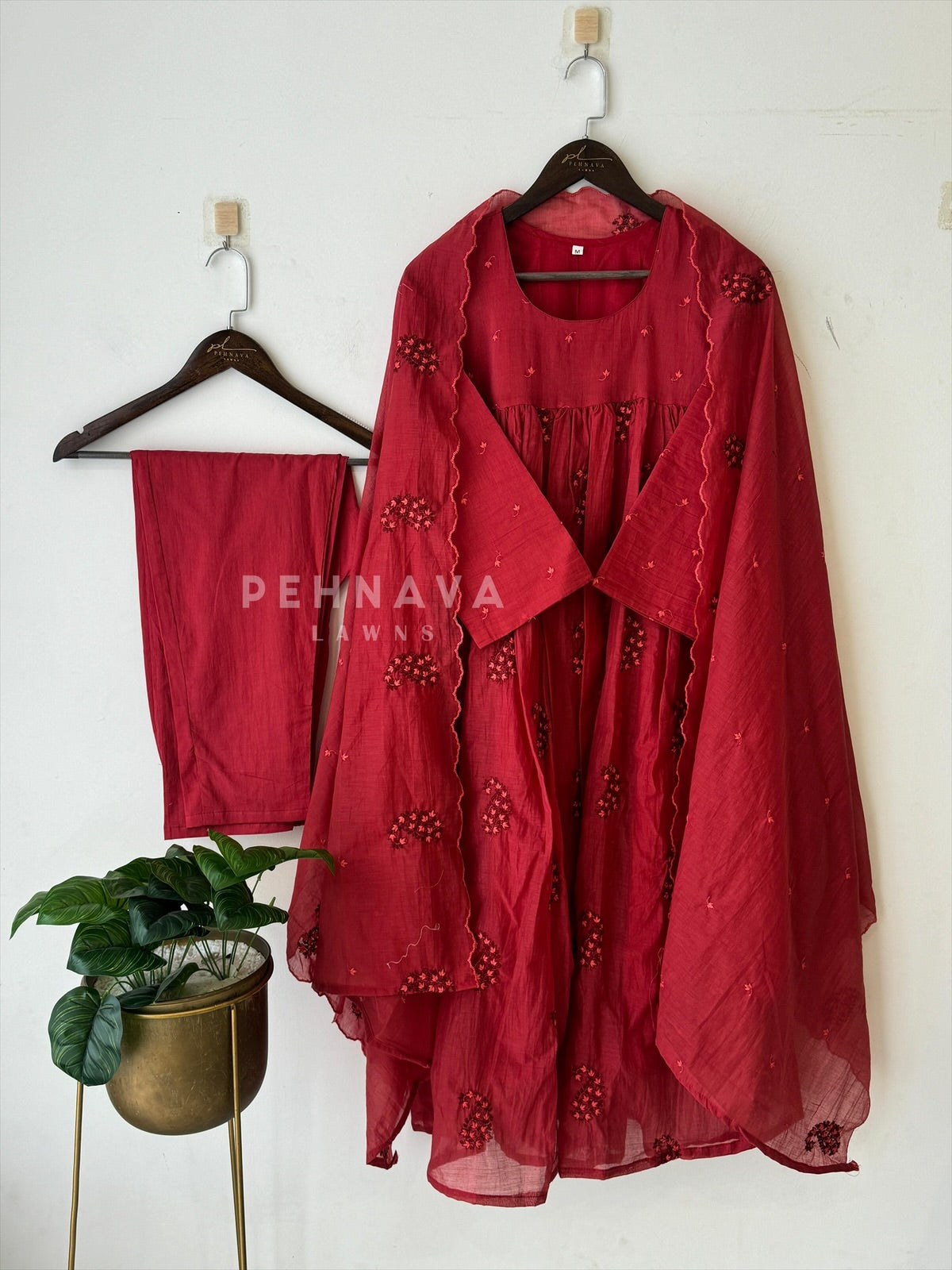 Chanderi Embroidered Suit