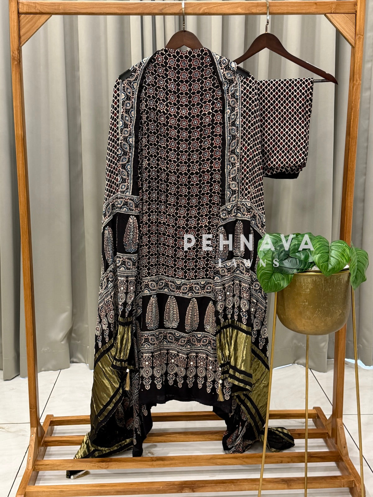 Ajrak Printed Unstitched Suit