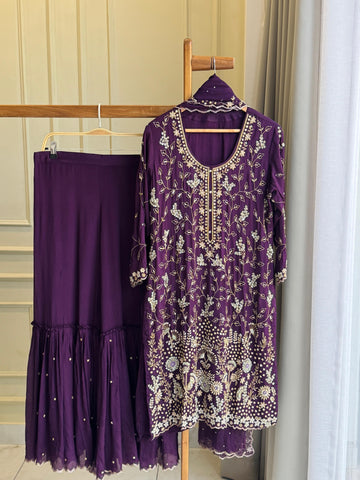 Pure chinnon  hand worked suit-10491