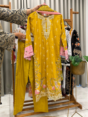 Signature Embroidered Three Piece Set