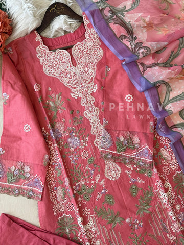 Floral Embroidered Suit Set-1666