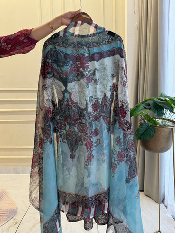 Essential Cotton Embroidered Suit-1110/ 1028