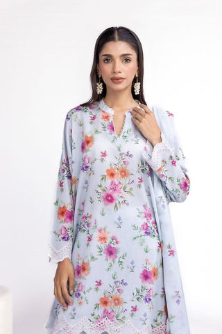 Khaadi Unstitched embroidered Lawn suit-0108