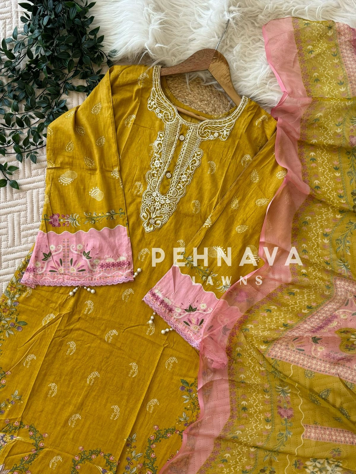 Yellow Suit Featuring White Patches-1297