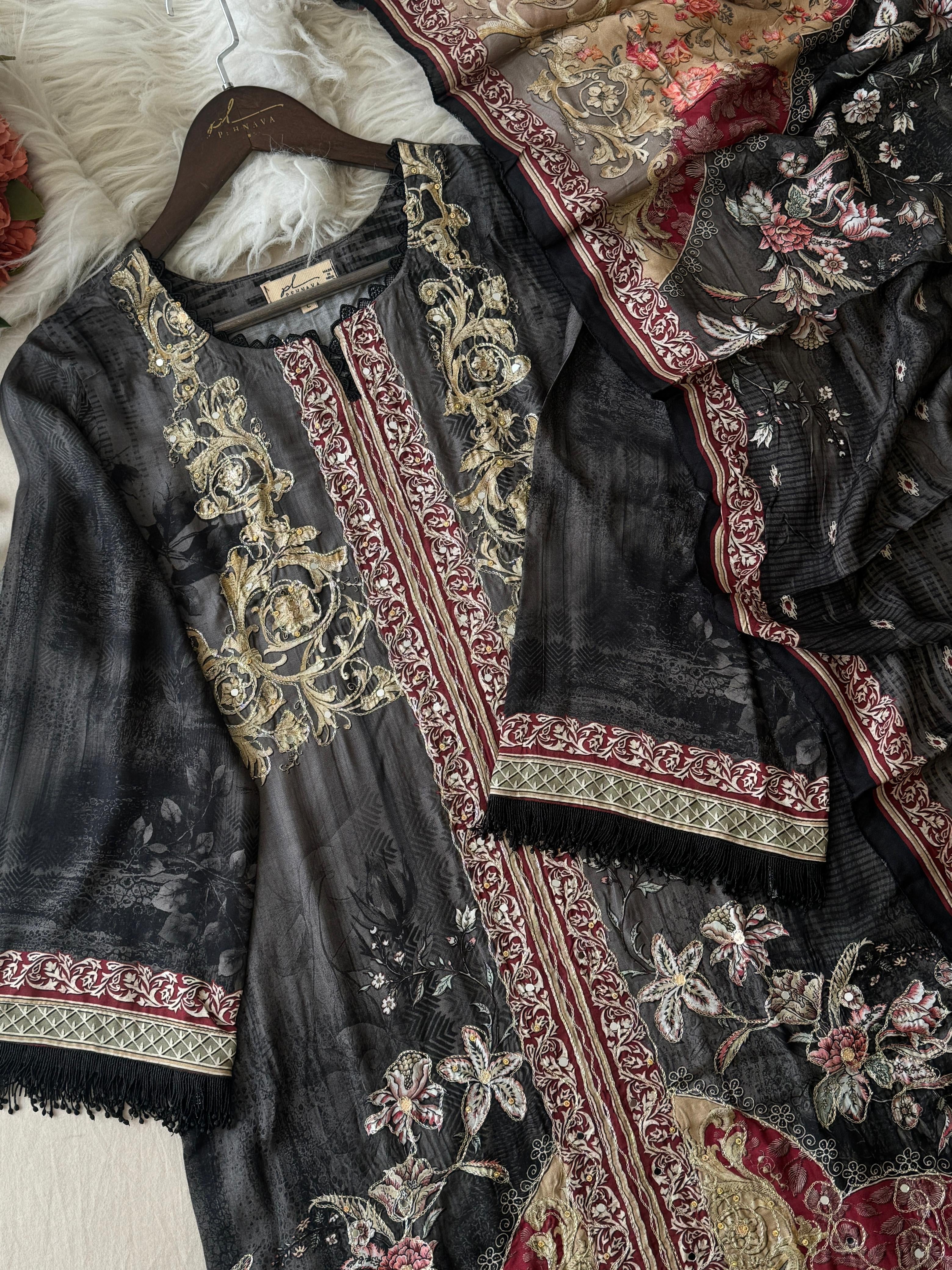 Muslin Unstitched Suit-KT-336 - Pehnava Lawns