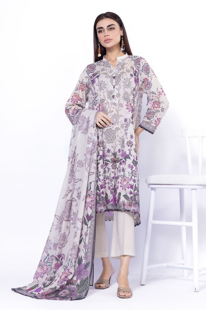 Khaadi Unstitched Printed Lawn suit-0126