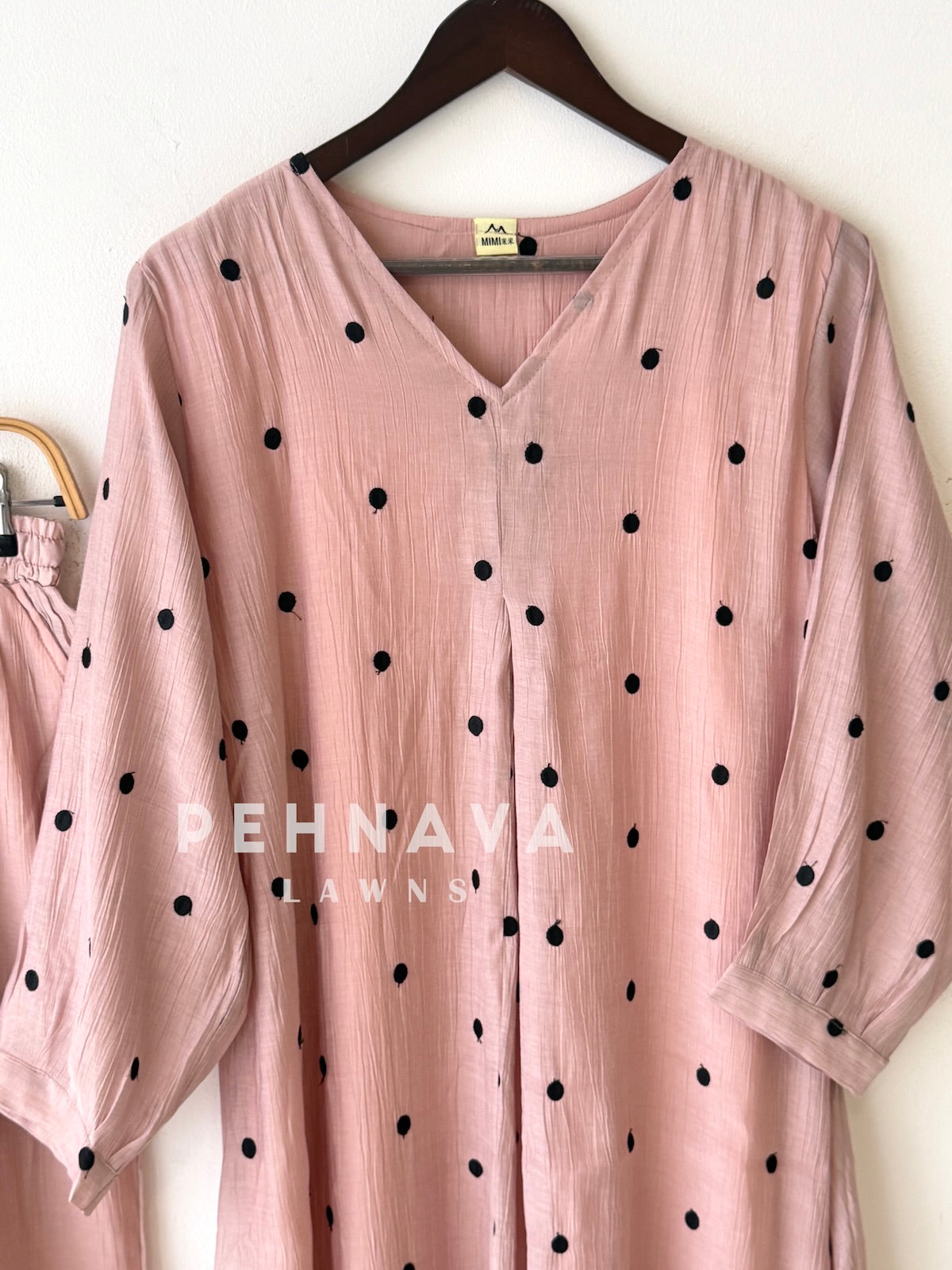 Polka Dot Embroidered Imported Suit-220