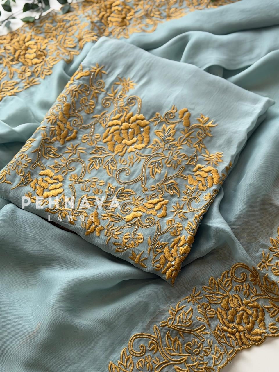 Premium Floral Embroidered Unstitched Suit
