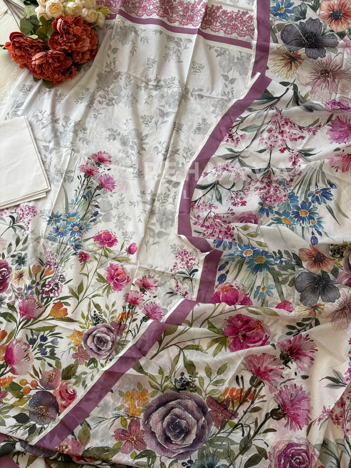 Premium Khaadi Sleeve Embroideres Lawn Suit-KS01