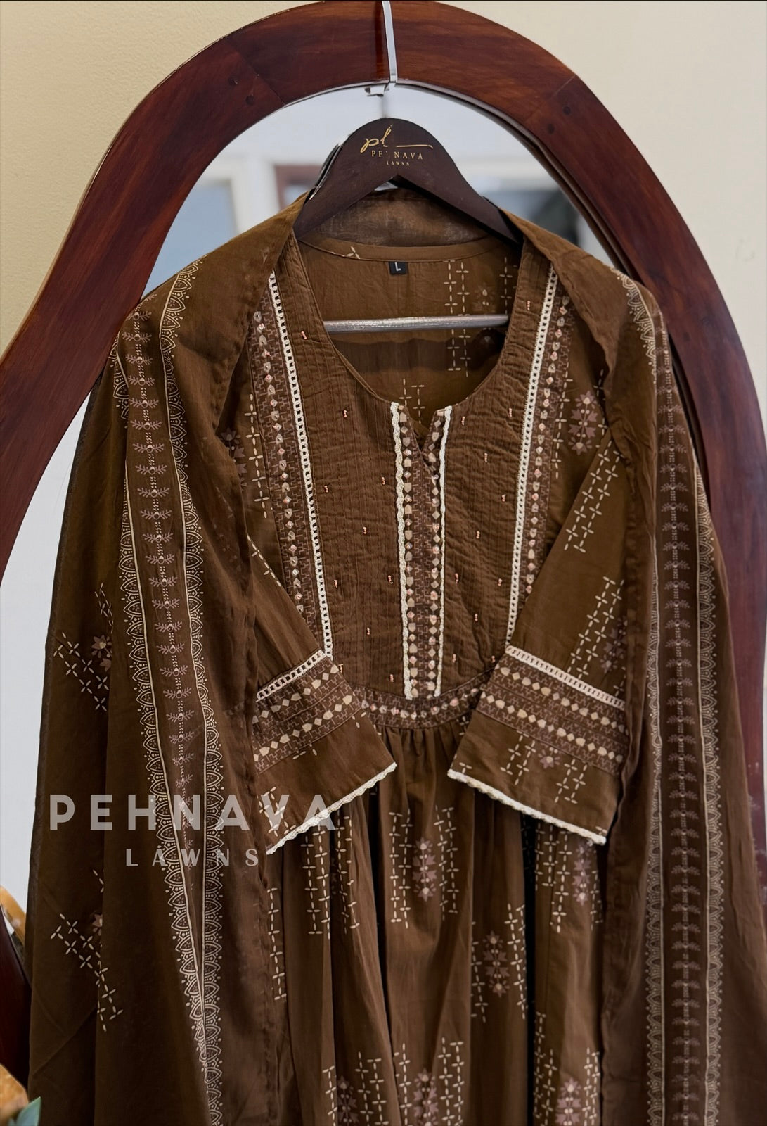 Ethnic Print Three Piece Suit