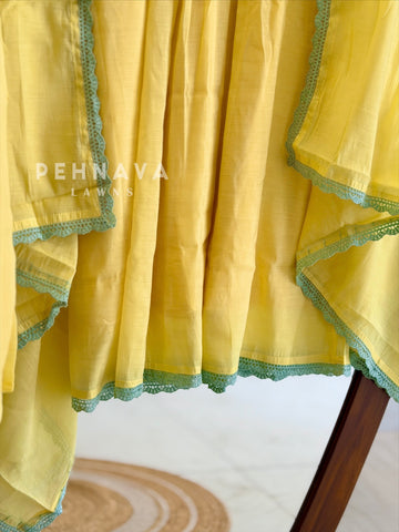 Lace Trimmed Anarkali Suit Set-12965