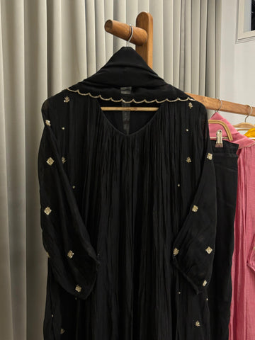 Mulchandheri Pleated A-line suit with embroidery
