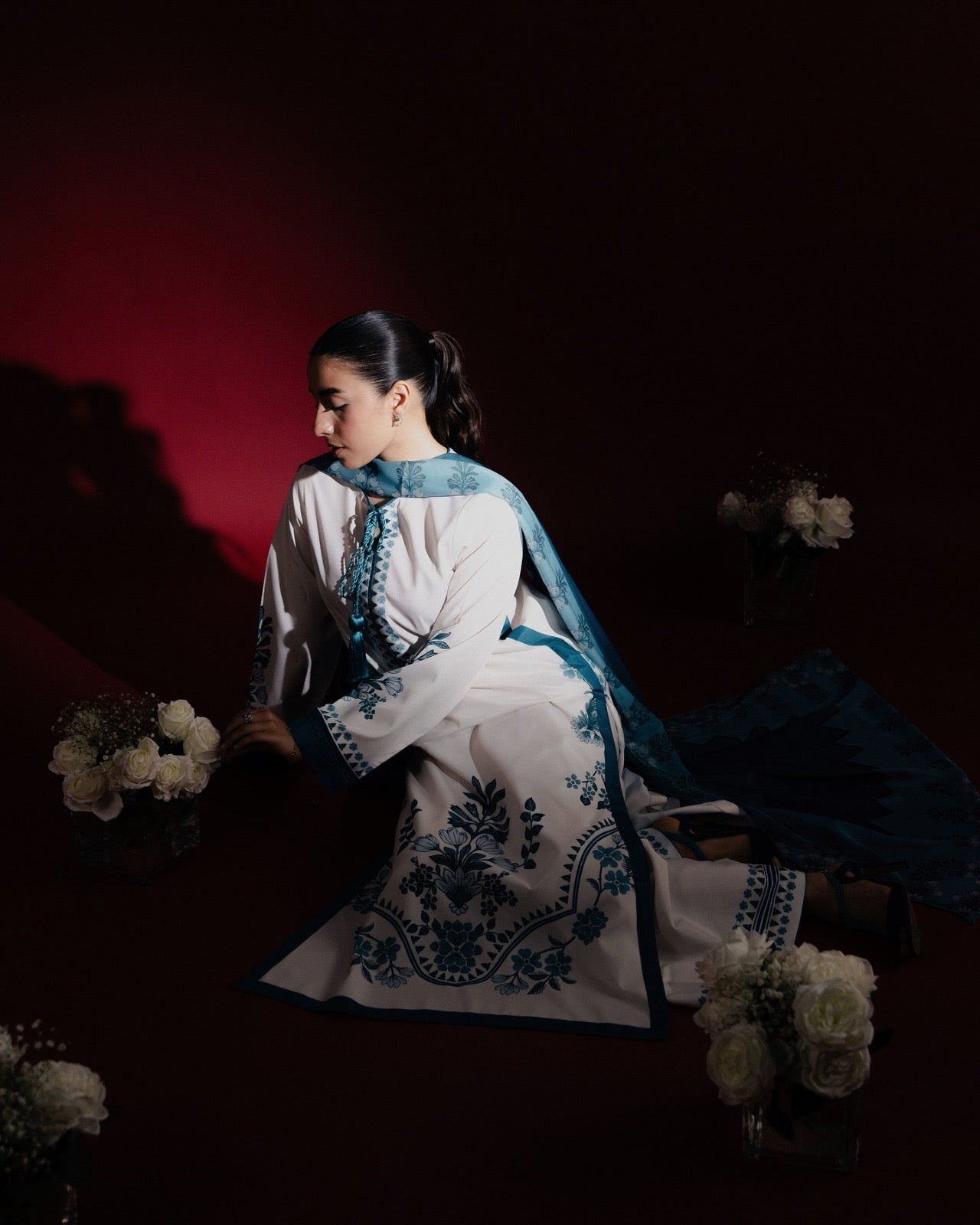 Soft Crepe Lace Suit Set