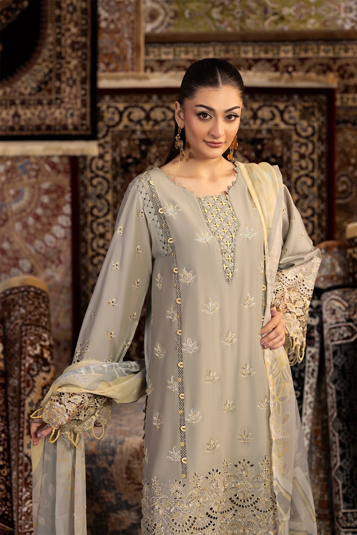 Adan’s Chenille premium unstitched suit-D10 - Pehnava Lawns