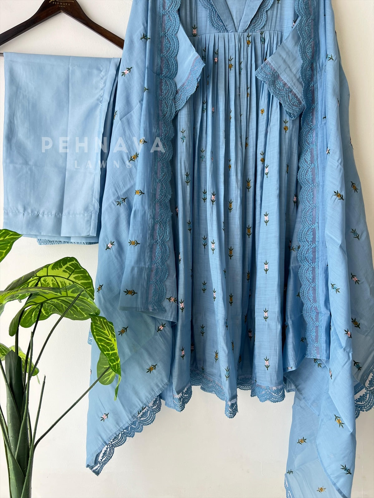 Pleated Yoke Anarkali Suit -12779