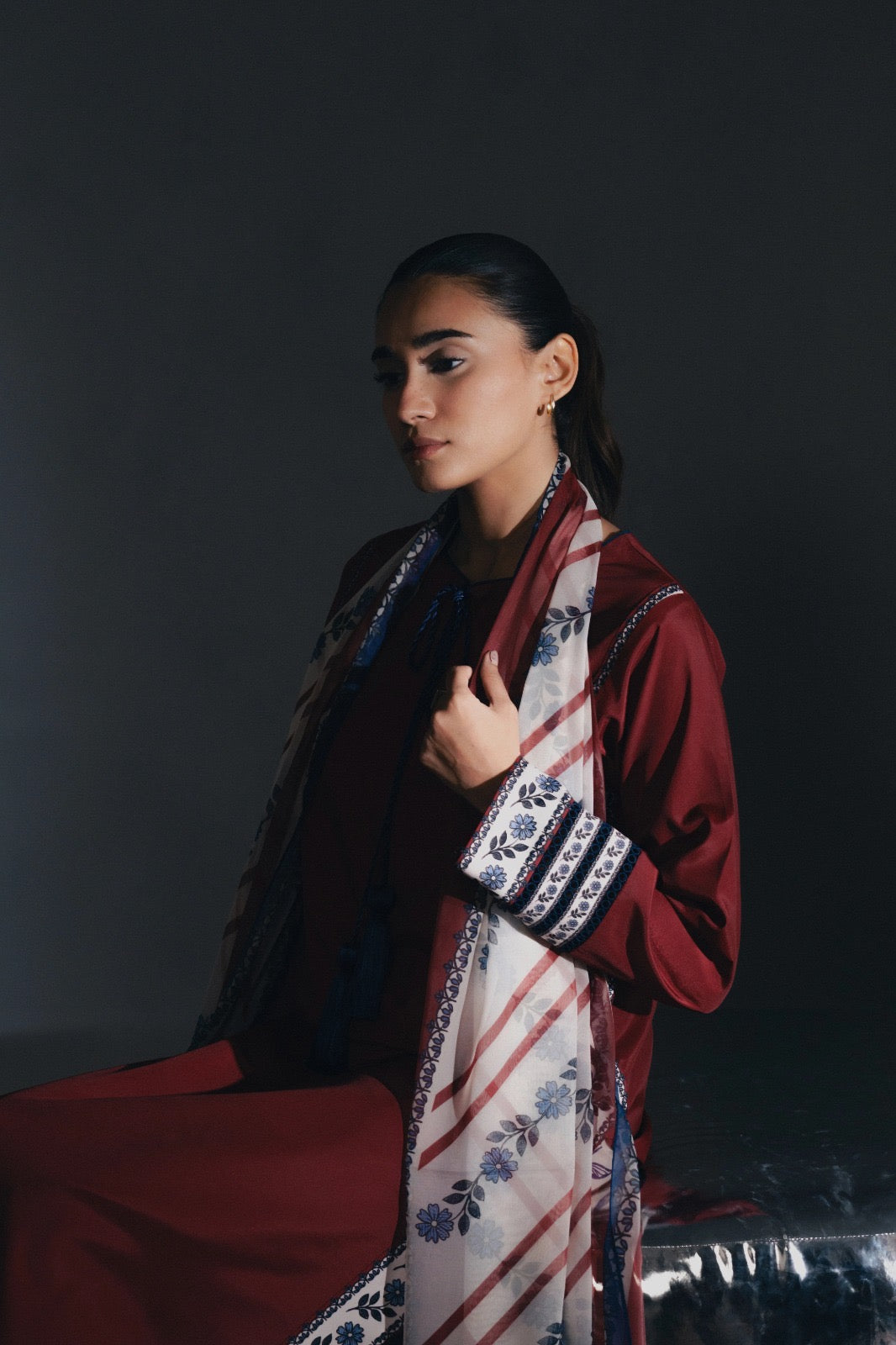 Lace Detail Crepe Suit Set - Pehnava Lawns