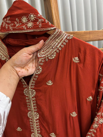 Premium Crepe suit with Handwork detailings-4992