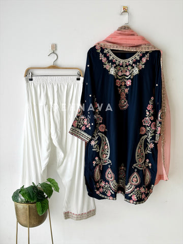 Floral Embroidered Farshi Salwar-LRC 350