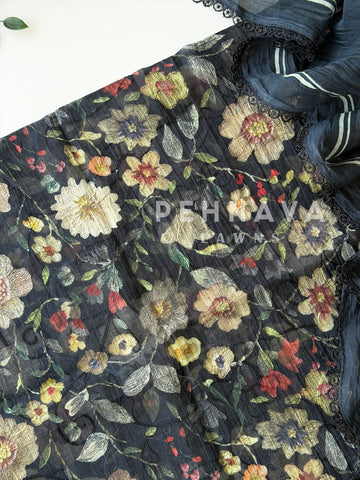 Floral Embroidered Unstitched Suit 4127
