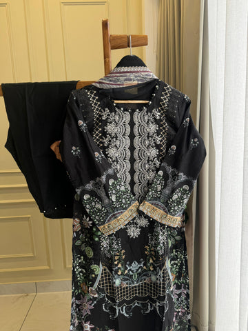 New Stitched Embellished Floral Suit-5