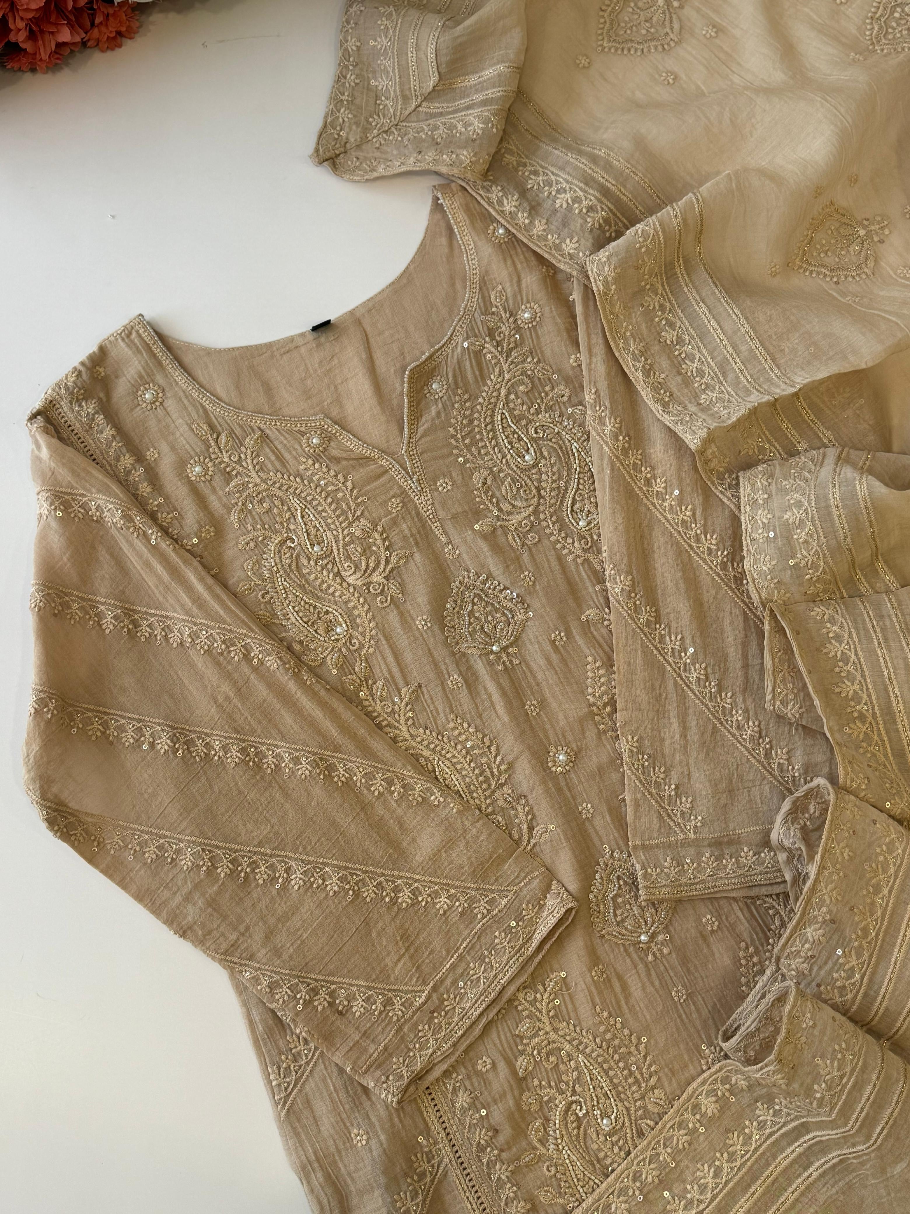 Chikankari Handworked Straight Cut Suit