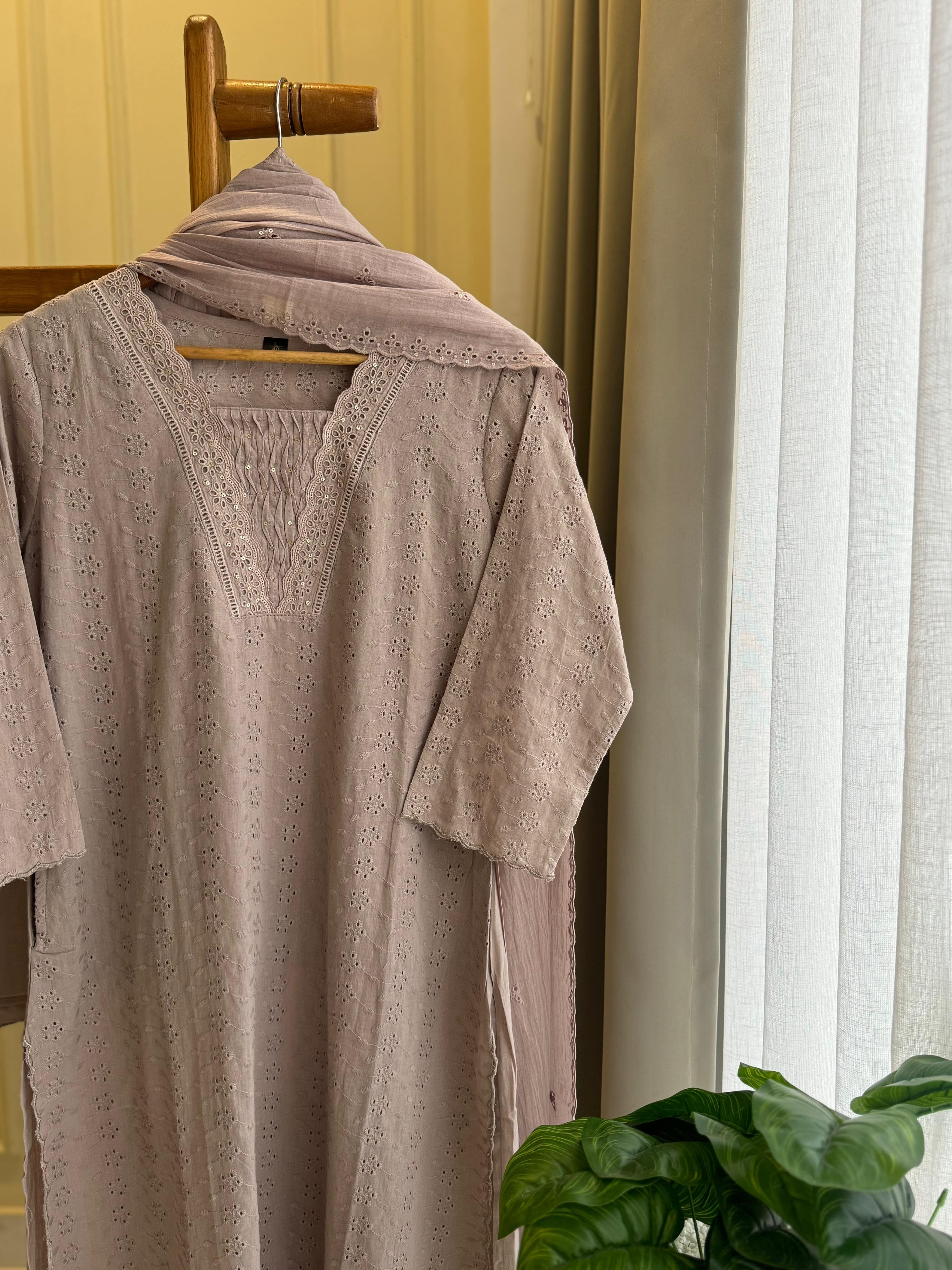 Pure Mul-Cotton Hakoba Embroidered Suit - Pehnava Lawns