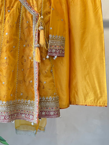 Kids party wear -ready to wear MKS-PF25-02-MUSTARD - Pehnava Lawns