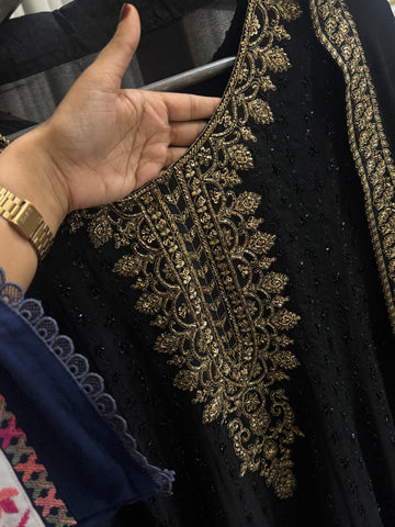 Handworked peplum style dress with skirt