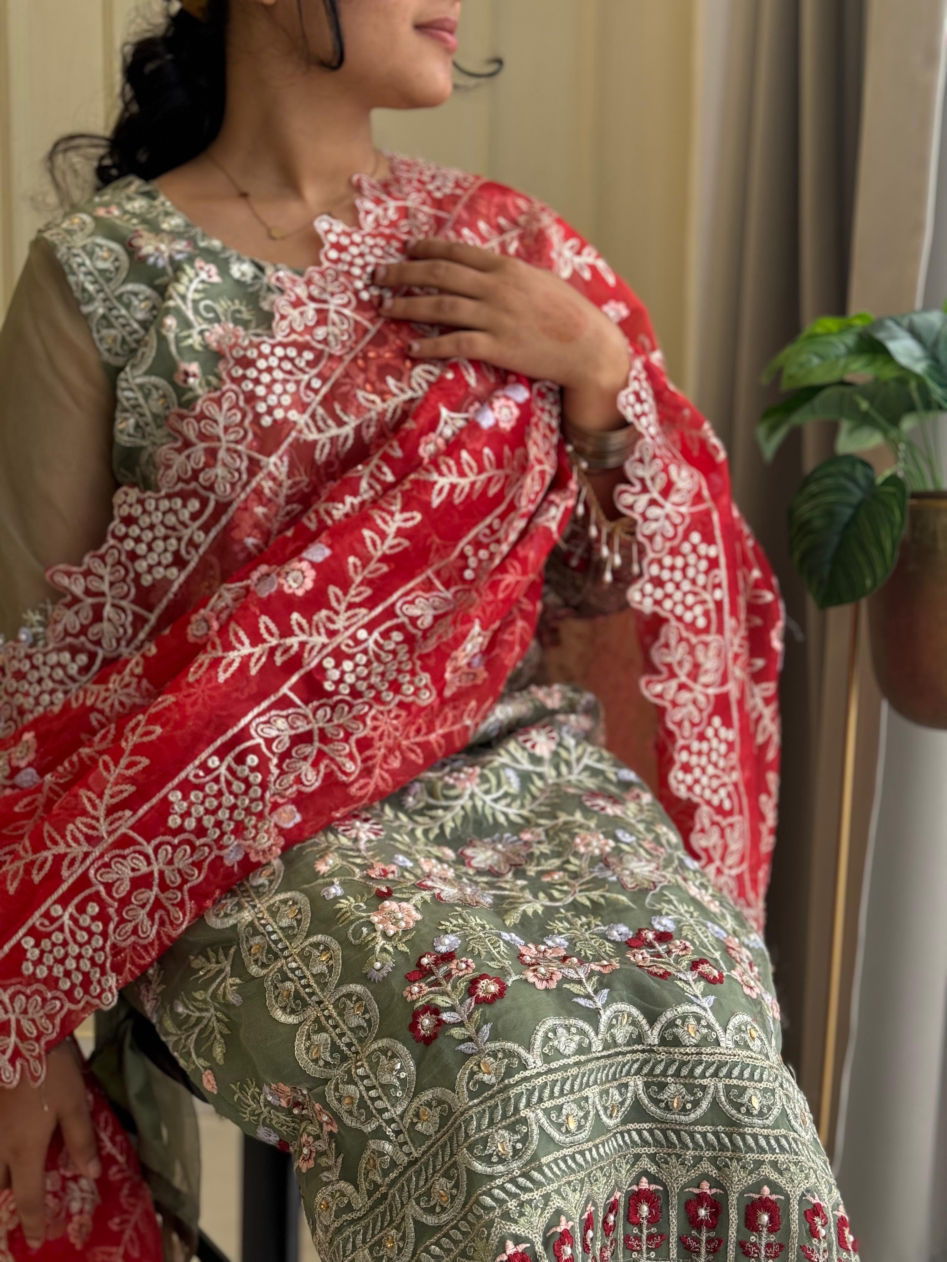 Party wear Organza Suit
