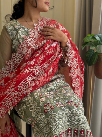 Party wear Organza Suit