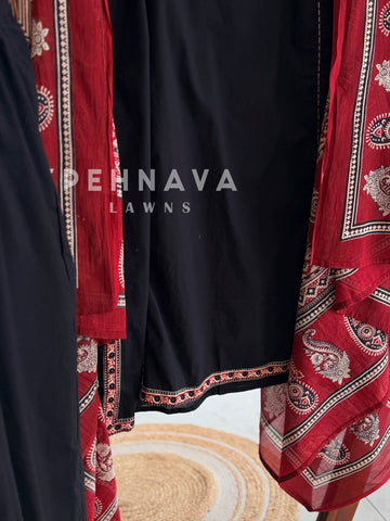 Printed Yoke Cotton Suit