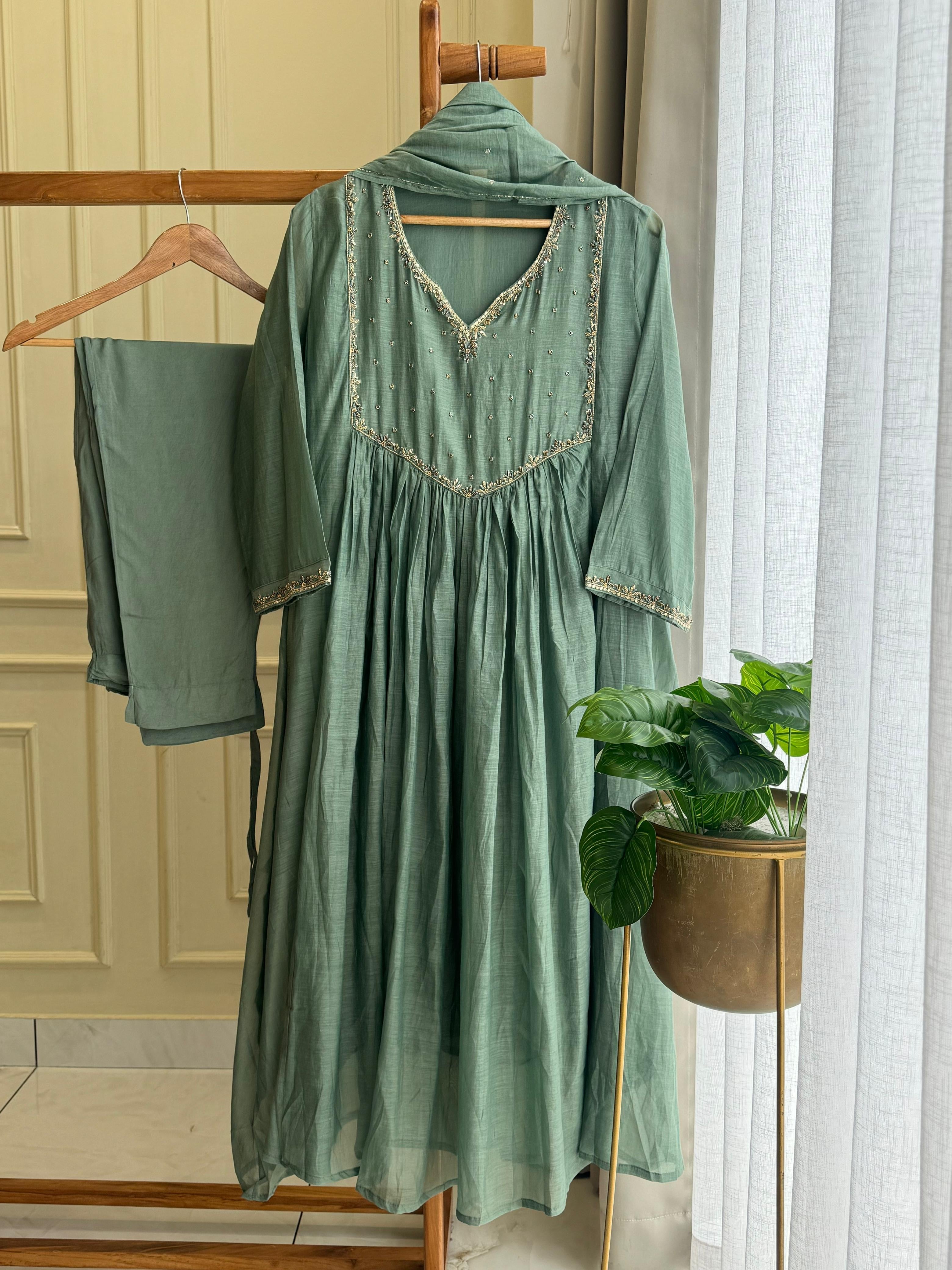 Pure Mul-chandheri Handworked Suit