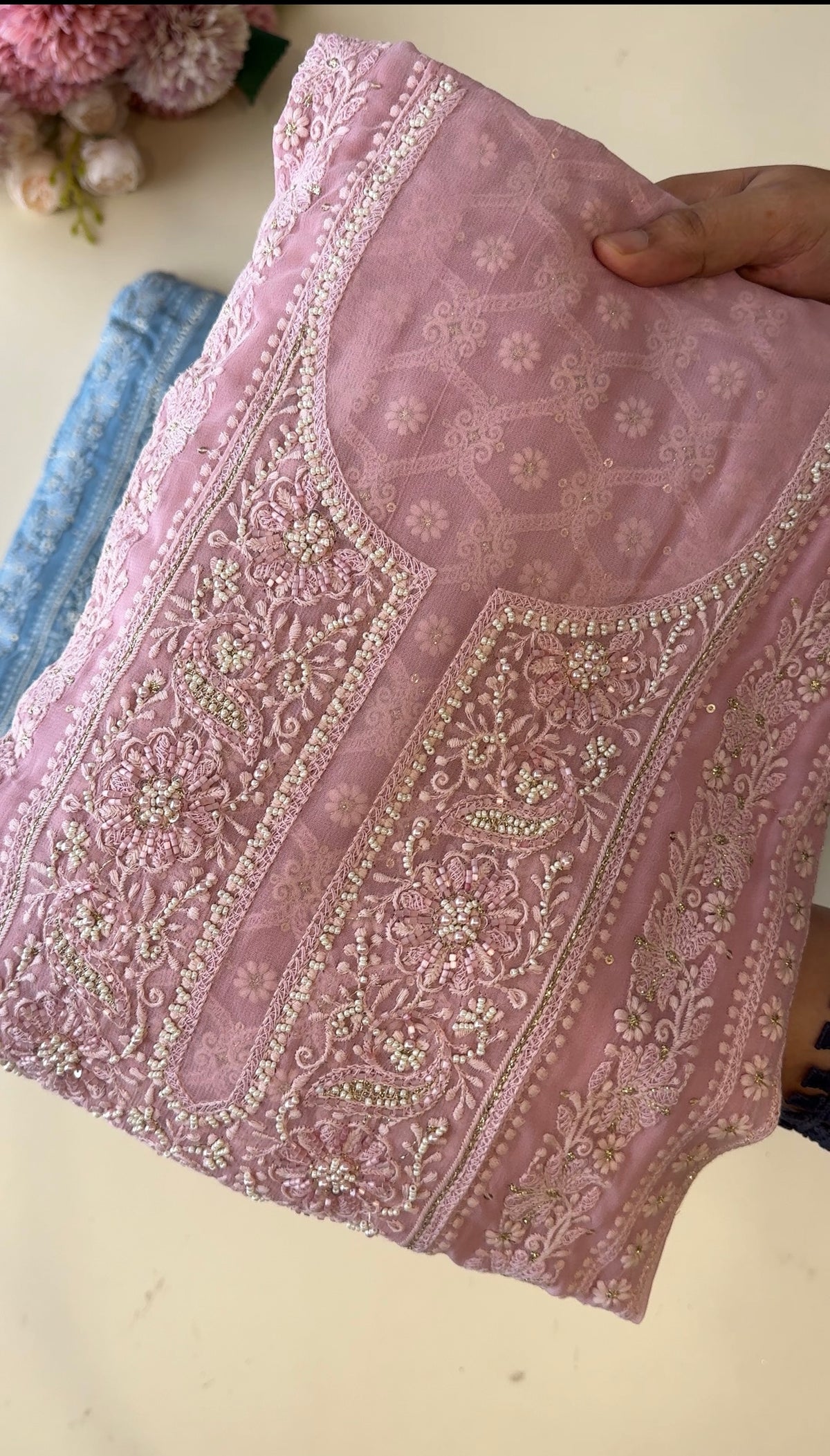 Heavy Handworked Georgette Suit-003